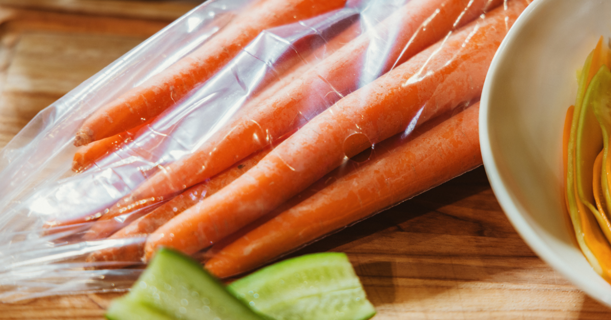 Fox poly bag with carrots inside